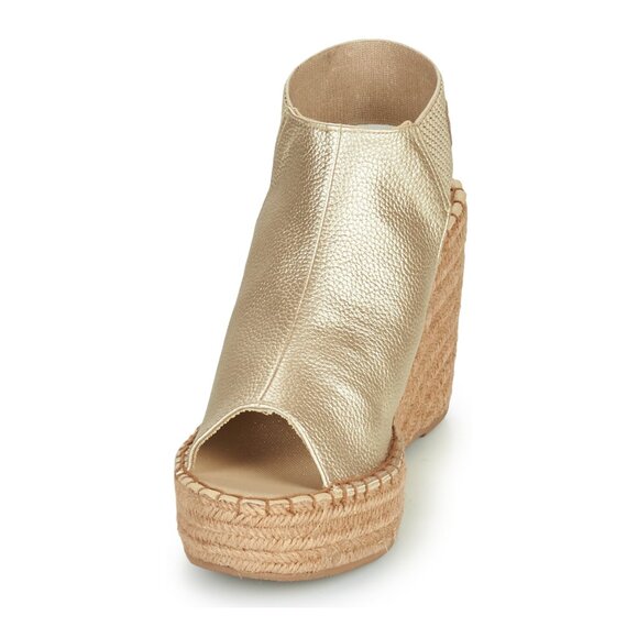 Replay - Gold Leather Peep-toe Espadrille Sandals (Size 8.5) - EUC! - Picture 9 of 12